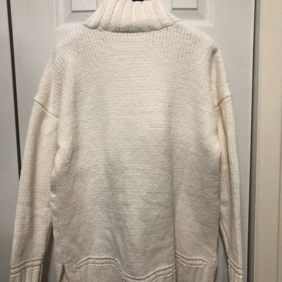 White Oversized Mock Neck | Loft Sweater | Small - Picture 3 of 3